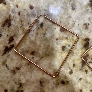 Uncommon James Girl Boss Rose Gold Large Square Hoop Earrings